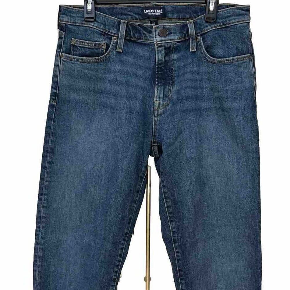 Lands' End Mens Jeans Sz 32x32 Square Rigger Traditional Fit Straight Denim Blue